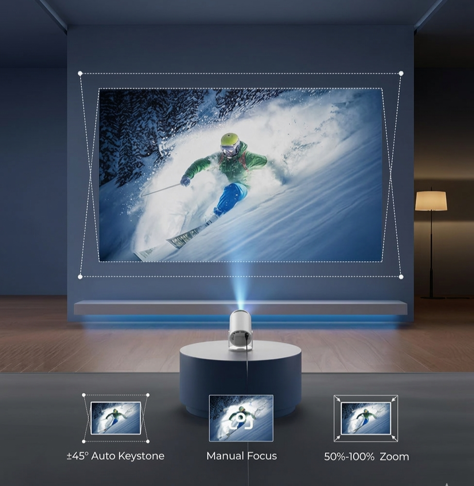 Kimonlo™ Ultra Portable Smart Android Projector - 4K Home Cinema WiFi 6